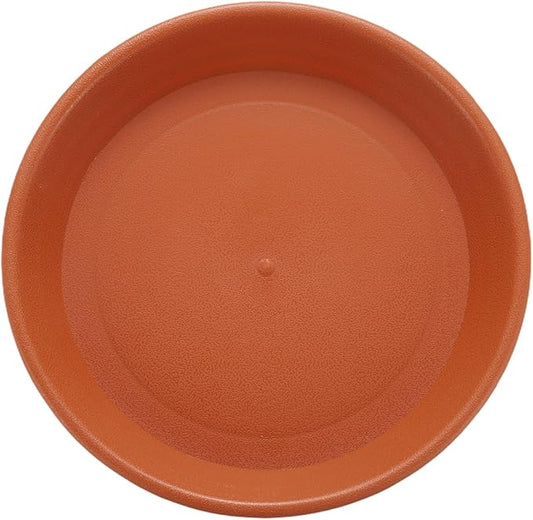 HARFINGTON Plastic Plant Saucer 6.1" Round Drip Trays Flower Pot Saucers Flower Base Bottom Drainage Tray for Indoors Outdoors Planters, Pottery Red