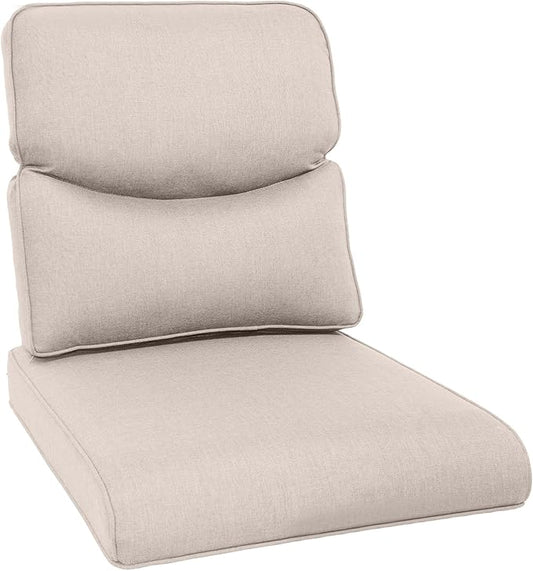 Outdoor Chair Cushions Set of 2-22 x 25 Inch Fade Resistant Patio Chair Cushions Outdoor Seat Cushions for Patio Furniture Chair Sofa Couch-Beige