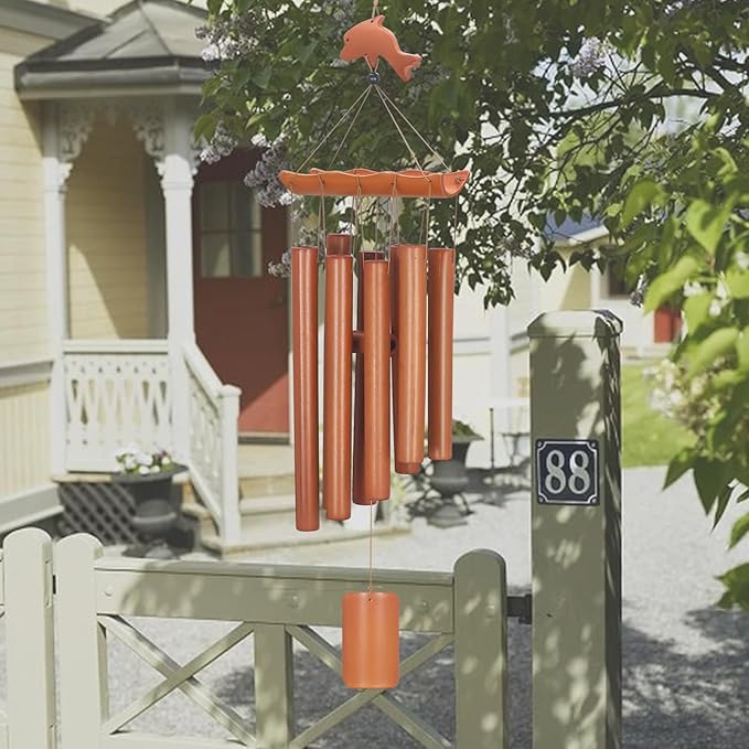 Wind Chimes for Outside, Sympathy Wind Chimes Bamboo Windchimes Outdoors with Natural Sounds, Gifts for Mom, Indoor Outdoor Decorations for Patio Porch Garden and Backyard