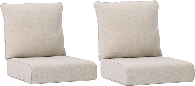 Joyside Outdoor Chair Cushions Set, 24x24 Inch Patio Furniture Cushions, 6’’ Thick, Water Resistant & Fade Resistant, Outdoor Replacement Cushions for Seat and Sofa