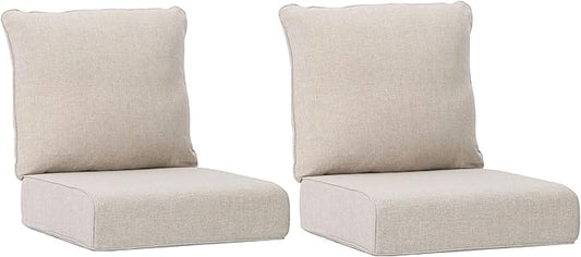 Joyside Outdoor Chair Cushions Set, 24x24 Inch Patio Furniture Cushions, 6’’ Thick, Water Resistant & Fade Resistant, Outdoor Replacement Cushions for Seat and Sofa