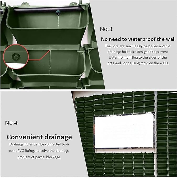 Vertical Wall Planter Stackable Wall Planter Garden Self Watering Wall-Mounted Planter Plant Flower Pot Holder for Indoor Outdoor Wall Plants Vegetables Decoration(White)