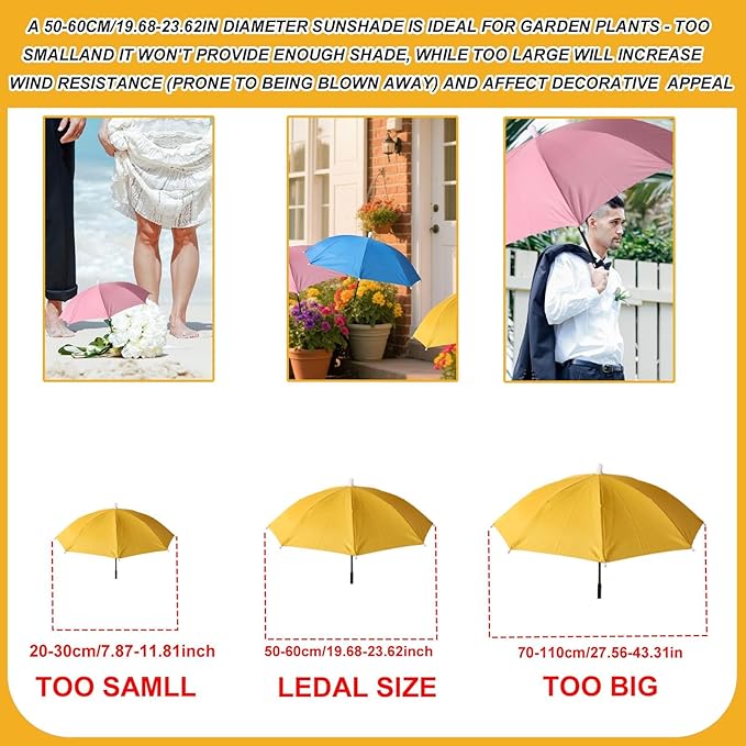 3pcs Plant Shade Umbrella for Outdoor, Garden Umbrella Sun Shade Potted Plants Garden Beds for Patio Flowers Fruits Vegetables