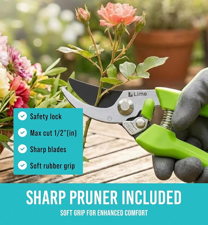 Heavy Duty Garden Tools 23 Pieces Floral Set - Rust Proof, Non-Slip, Durable Gardening Supplies - Ergonomic Hand Tools - Ideal Gardening Gifts for Women, Men Mom, Dad