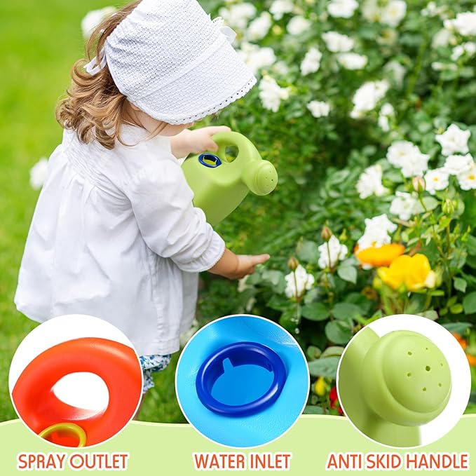 12 Pcs Kids Watering Can Plastic Mini Watering Can Bulk for Child Toddler Flower Garden Sand Beach Toy Garden Tools for Boys Girls End of Year Gifts