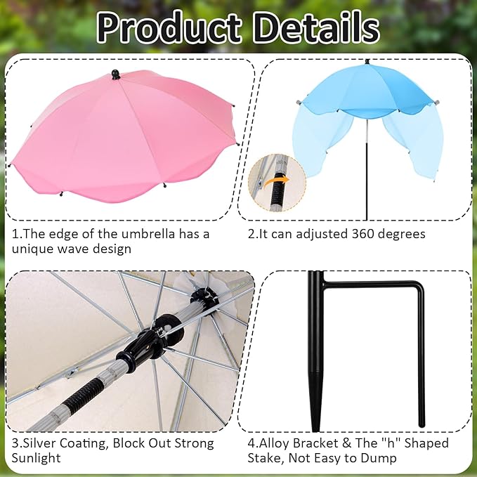 26 Inch Plant Umbrellas for Outdoor Plants Garden Umbrella Shade for Potted Plant, Garden Bed Flower Pot Provide Shade to ‌Defend Blazing Sun