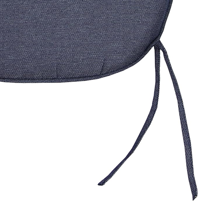 SleepMan Outdoor 17"x16" Chair Cushions with Ties Set of 6, Water Resistant All Weather U-Shape Seat Pads for Patio Garden Furniture Indoor Fade Resistant Patio Cushions (Blue Grey)