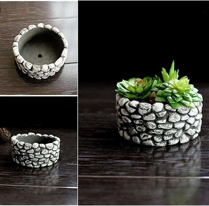 Round Wooden Pile Flower Pot Concrete Silicone Molds for Epoxy Resin Succulent Plant Vase Clay Cement Moulds Candle Soap Pen Holder Molds