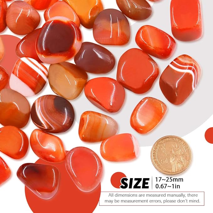 Hilitchi Reddish Brown Agate Stone Tumbled Stones for Plants Cacti & Succulents Bedding, Vase Filler, Landscape Bottom Decoration (About 1lb(455g)/Bag)