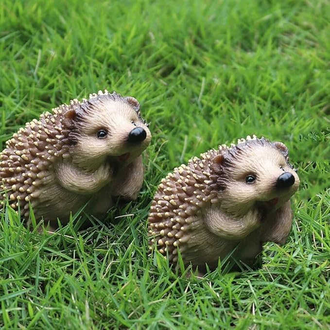 1PCS Miniature Hedgehog Figurines Simulated Hedgehog Statue Adorable Garden Hedgehog Statue Decoration Lively Animal Sculpture Hedgehog Ornaments for Home Patio Lawn Outdoor A