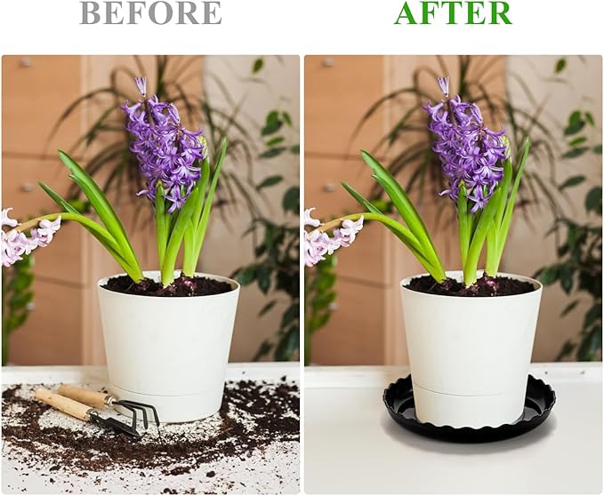 13Pcs Plant Saucer Trays, 6/8/10 Inch Round, Plastic Drip Trays for Indoor/Outdoor Plants