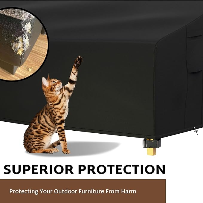 iBirdie Outdoor Patio Furniture Cover fit 100" x 130", 99" x 128", 98" x 126" L-Shaped Sectional Sofa, Waterproof Weatherproof Heavy Duty 600D Garden Cover for Outside L Shape Couch