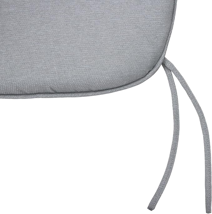 SleepMan Outdoor 17"x16" Chair Cushions with Ties Set of 4, Water Resistant All Weather U-Shape Seat Pads for Patio Garden Furniture Indoor Fade Resistant Patio Cushions (Light Grey)