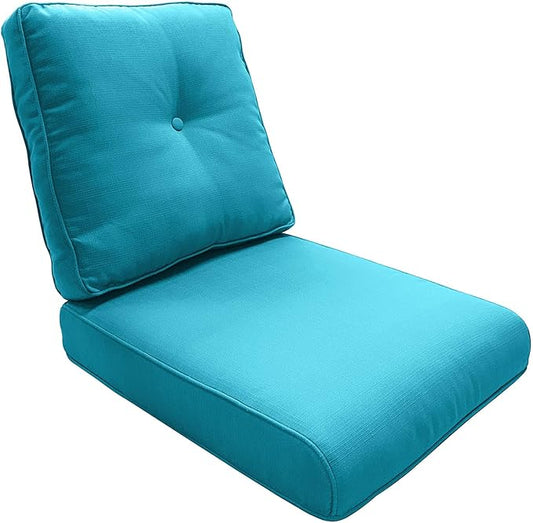 Outdoor Chair Cushions - 22 * 24" Patio Furniture Cushions with Removable Cover, 28D High Density Sponge Filling Outdoor Patio Cushions for Chairs, Rocker, Sofa and Loveseat - Light Blue