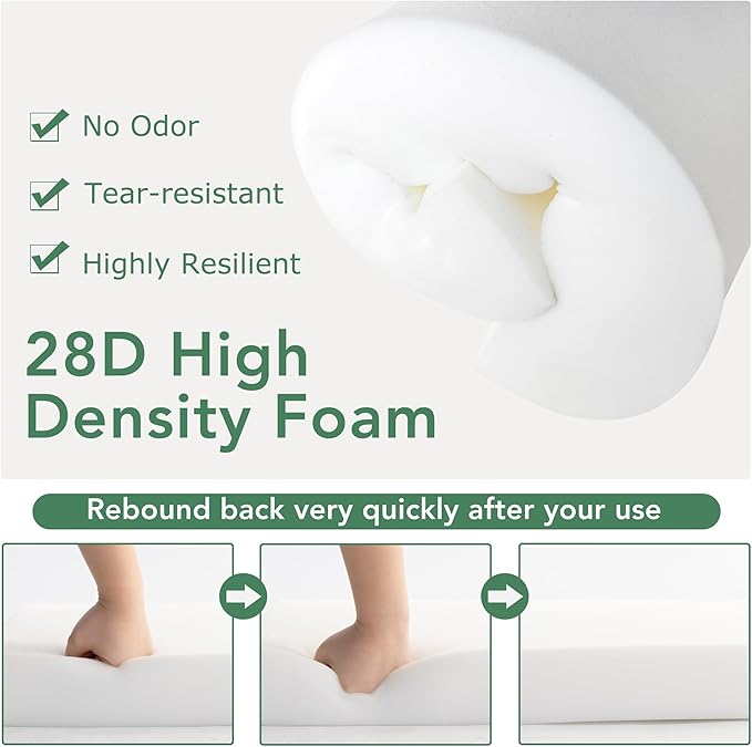 Outdoor Bistro Chair Cushions Set of 2, 15" D x 3" H Round Chair Cushions Waterproof and Fade Resistant Chair Cushion Pads with Non-Slip Ties and Removable Covers for Garden, Cream