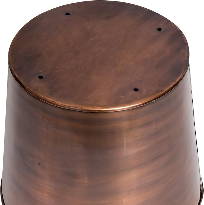 H Potter Tall Copper Planter Indoor Outdoor – 28” Antique Copper Hammered Metal Garden Planter with Insert & Drainage, Includes Drip Tray – Large Decorative Floor Planter for Entryway, Porch, Patio