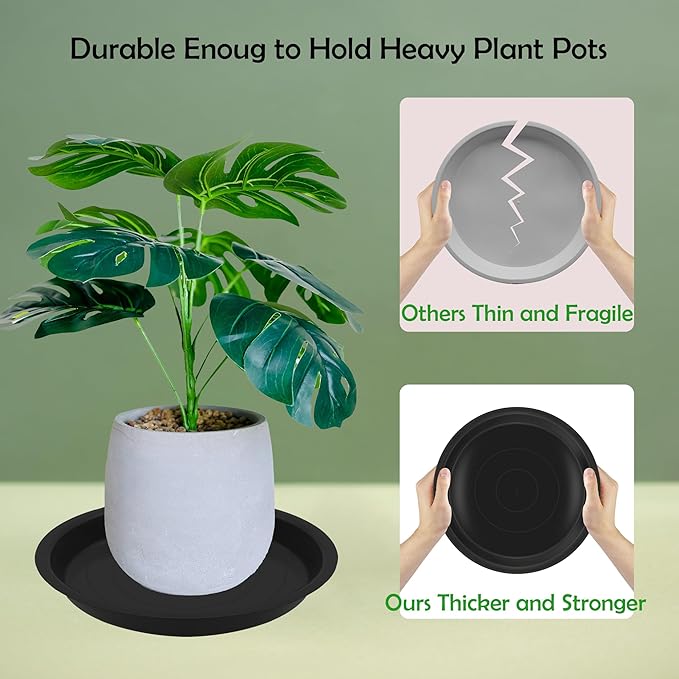 8 Pack 18 Inch Round Plant Saucers for Less 16 Inch Pot Indoors Outdoors Plant Trays for Pots Planter Saucer Plastic Drip Tray Planter Water Tray(Clear, 18"(8pcs))