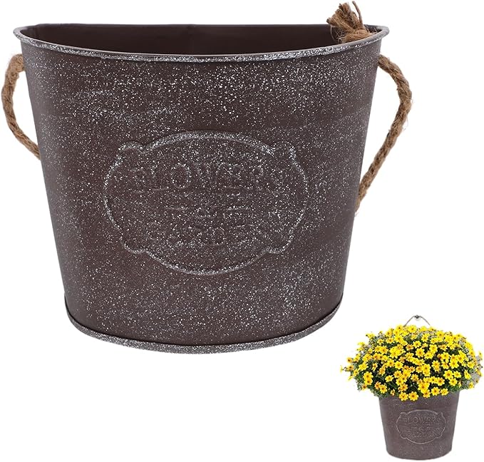 Milisten Metal Wall Planters Vintage Wall Mounted Flower Pot Hanging Iron Plant Holder for Indoor Outdoor Balcony Garden Decor 4.5X5.4X4.5 Inches