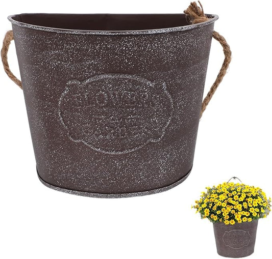 Milisten Metal Wall Planters Vintage Wall Mounted Flower Pot Hanging Iron Plant Holder for Indoor Outdoor Balcony Garden Decor 4.5X5.4X4.5 Inches