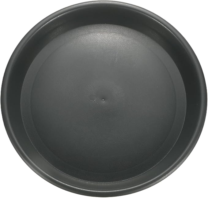 HARFINGTON Plastic Plant Saucer 11.8" Round Drip Trays Flower Pot Saucers Flower Base Bottom Drainage Tray for Indoors Outdoors Planters, Gray-Black