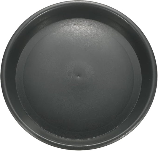 HARFINGTON Plastic Plant Saucer 11.8" Round Drip Trays Flower Pot Saucers Flower Base Bottom Drainage Tray for Indoors Outdoors Planters, Gray-Black