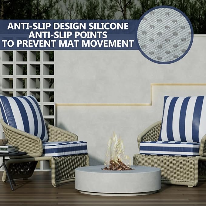 24" x 24" x 6" Outdoor Deep Seat Cushions Set - 2 Set Waterproof & Fade Resistant Patio Furniture Replacement Cushions, Non-Slip Outdoor Cushions Fit Loveseats, Couches, Chairs, and Sofas.