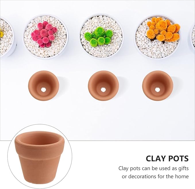 HANABASS 30pcs Terracotta Pots Drainage Mini Clay Cactus and for Crafts Wedding Favors and Home Decor