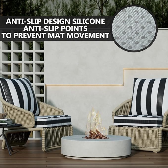 22" x 22" x 6" Outdoor Deep Seat Cushions - Waterproof & Fade Resistant Patio Furniture Replacement Cushions, Non-Slip Outdoor Cushions Fit Loveseats, Couches, Chairs, and Sofas