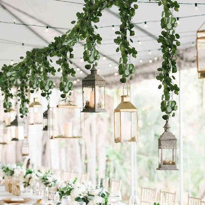 24 Pack 168 Ft Fake Vines for Room Decoration Greenery Garland Artificial Hanging Plants Faux Green Leaves Wall Vine for Bedroom Ceiling Cottage Core Wedding Garden Party Decor