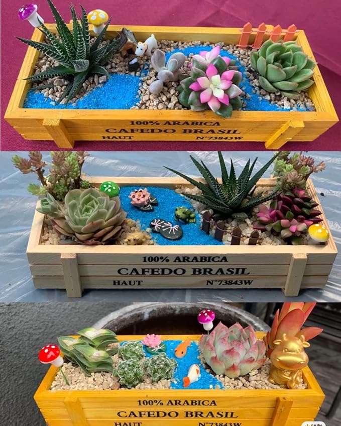 Fence Micro Landscape Ornaments, Miniature Figurines Fairy Garden Accessories, Garden DIY Kit 2PCS