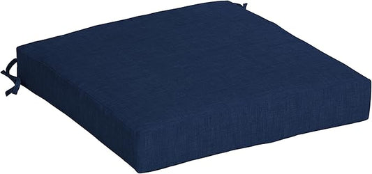 Arden Seat Cushion, 21 x 21, Rain-Proof, Fade Resistant, Cushion for Patio Dining, Adirondack, and Outdoor Chairs Sapphire Blue Leala