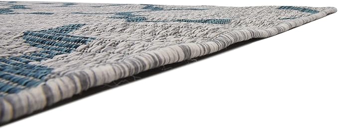 Unique Loom Outdoor Trellis Collection Area Rug (9' x 12' Rectangle, Gray/ Ivory)