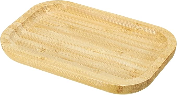 PATIKIL Wood Saucer, 8x5 Inch Rectangular Wooden Plant Drainage Tray Bonsai Plants Saucer Succulent Pot for Home Balcony Patio