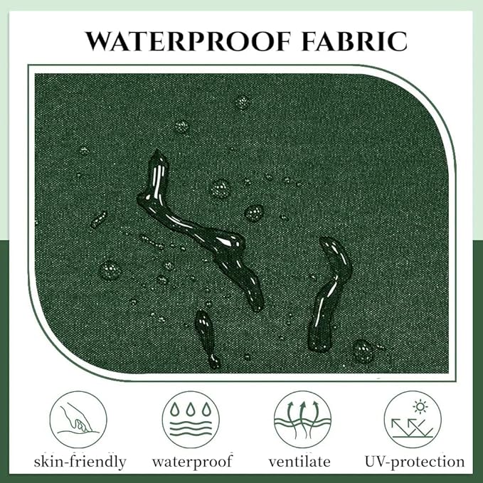Waterproof Chair Cushions Set of 2 Outdoor,Tufted Thicken Weather and Fade Resistant Kitchen Seat Cushions,Patio Chair Pads for Garden Furniture Sofa Couch (Dark Green)