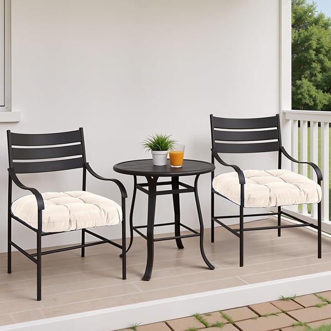 MTMR Water-Repellent Outdoor Chair Cushions Set of 2, 19”X19” Patio Chair Cushions with High Elasticity PP Cotton, Thick Tufted Outdoor Patio Furniture Cushions, Seat Cushions for Outdoor Furniture