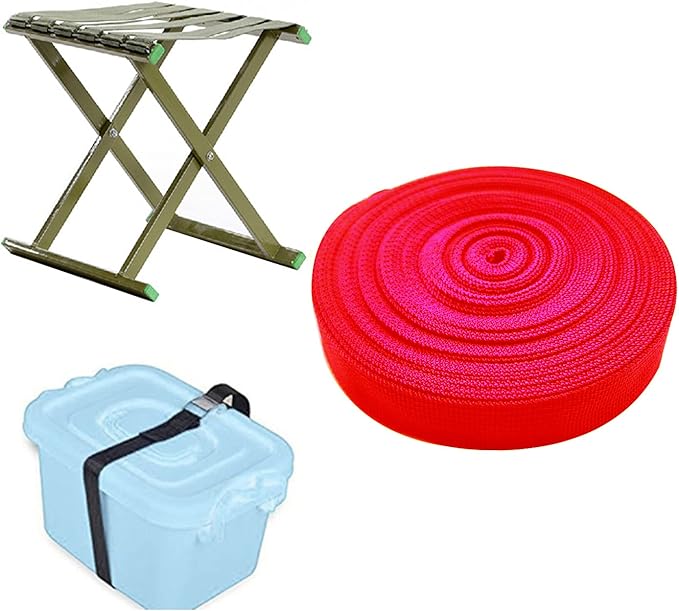 1 Roll 65.6 Feet Tree Tie for Plant Support Garden Strap 1 Inch Width Staking and Guying Material 1,800 Lbs Strength (Red)