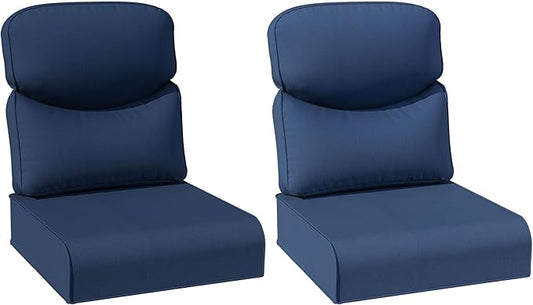 Joyside Outdoor Chair Cushions Set, 24x24 Inch Smile Patio Furniture Cushions, 6’’ Thick, Water Resistant & Fade Resistant, Outdoor Replacement Cushions for Seat and Sofa