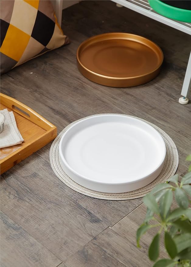 Ceramic Saucer 9 inch White Round Saucer for Planter | Planter Tray