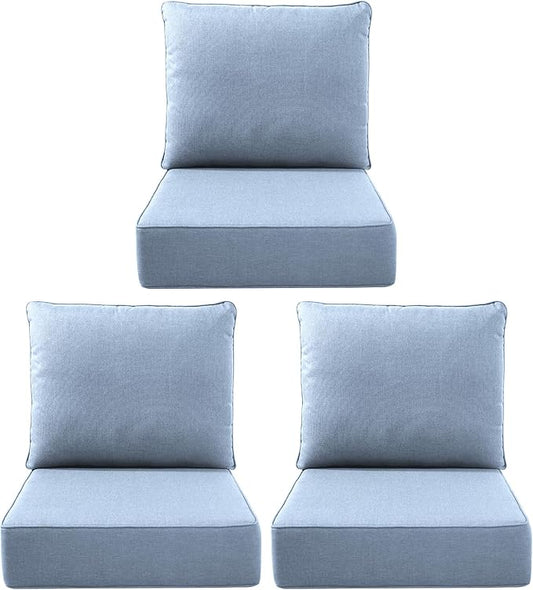 Luxury Outdoor Seat Cushion Set-22 x 24 x 6 Inch Outdoor Chair Cushions with Water Resistant & Removable Cover Outdoor Cushions for Patio Furniture Chair Sofa Couch