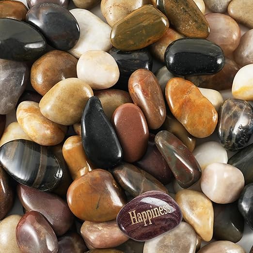 SIDONG 20 LB Mixed River Rocks, 0.4-1.2 Inches Highly Polished Pebbles for Indoor Plants, Decorative Stones for Plants, Fish Tank, Vases, Home Décor, Crafting, Garden Landscaping