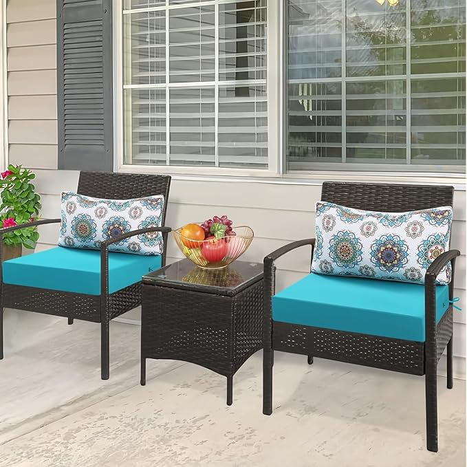 Outdoor Cushions for Patio Furniture, Outdoor Seat and Back Cushion, Waterproof Hampton Bay Deep Seat Replacement Couch Cushions for Lawn Garden, 26.5x26.5 Inch