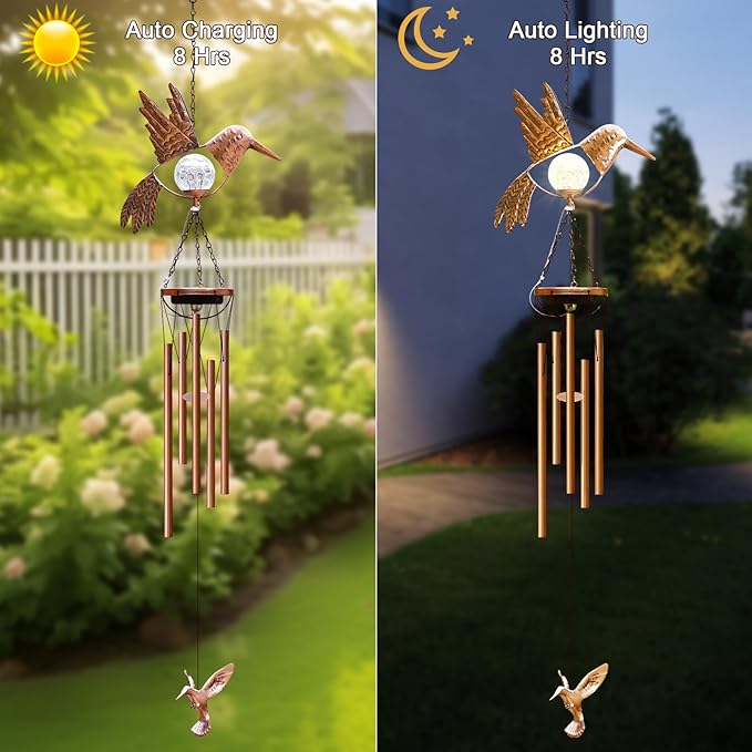 Wind Chimes Outdoor Indoor Decor: Melodious Valentines Day Gifts for Her Wife Women Mom Grandma Birthday - Weatherproof Metal Outdoor Decor Easy Hanging for Garden Patio Tree Window Memorial