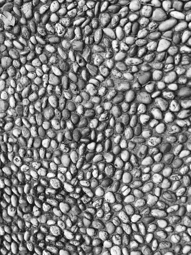 Old Distressed Grey Pebble Pattern Outdoor Carpets for Courtyard Balcony Garden Terrace Imitation Stones Splicing Low Pile Mat Modern Natural Thin Reversible Waterproof Home Decorative Rugs 2x6