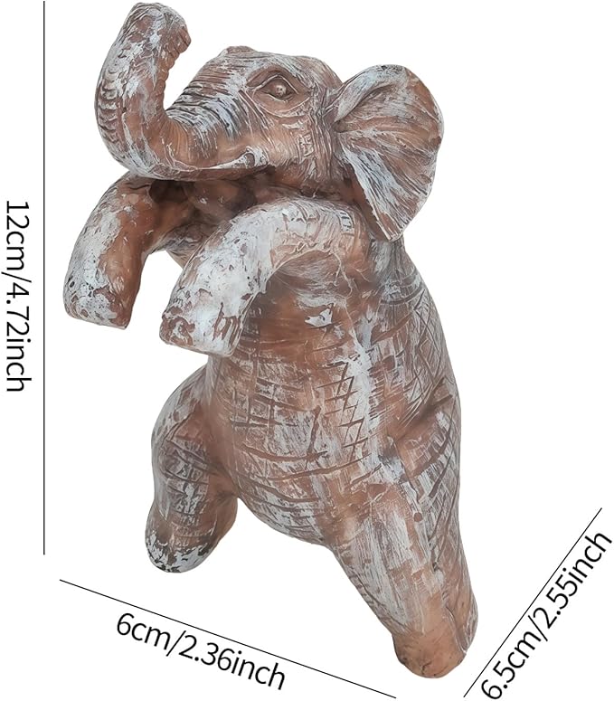 HPMAISON Climbing Elephant Plant Decorations for Pots Planter Flower Pot Hugger Resin Elephant Statue Garden Figurine for Fence Yard Lawn Outdoor Ornaments Office Decorations