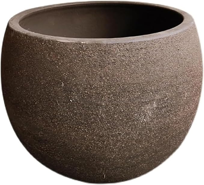 Large Seafoam Planter, Large Indoor and Outdoor Planters with Drainage Holes, Ceramic Patio Tank Floor Planter Large Caliber Rough Terra CottaPlanter (Color : Brown, Size : Medium)(Size:Small)