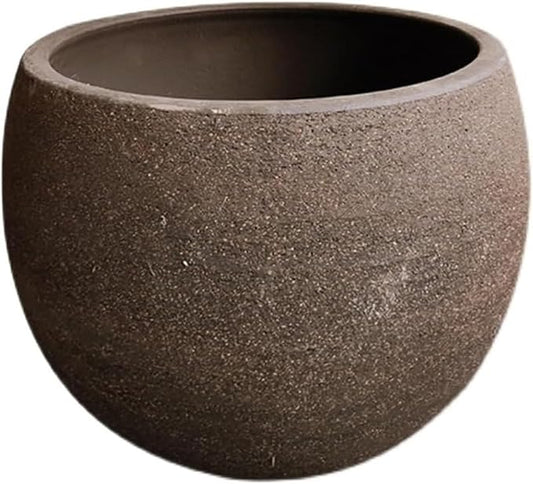 Large Seafoam Planter, Large Indoor and Outdoor Planters with Drainage Holes, Ceramic Patio Tank Floor Planter Large Caliber Rough Terra CottaPlanter (Color : Brown, Size : Medium)(Size:Small)