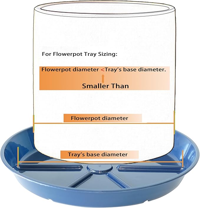 Plant Saucer Pot Tray 12 inch, 6 Packs Flower Planter Saucers and Drip Trays for Pots Planter, Heavy Duty Plant Dish Pant Plate to Catch Water for Indoor & Outdoor, Blue