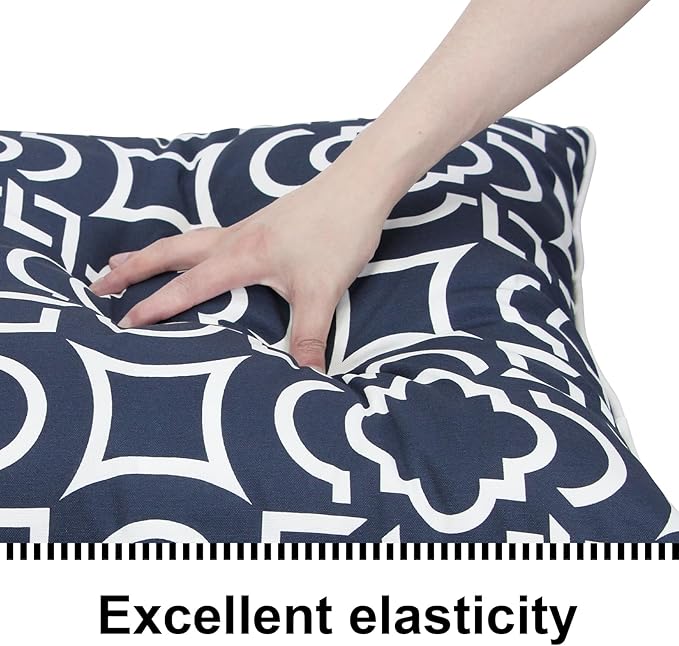 Outdoor Loveseat Cushion Set 44''x24'', Outdoor Cushions for Patio Furniture with Fastness Cover, Water Repellent Outdoor Seat Cushion and Couch Back Cushions for Bench, Swing (Blue Geometry, 2 Sets)