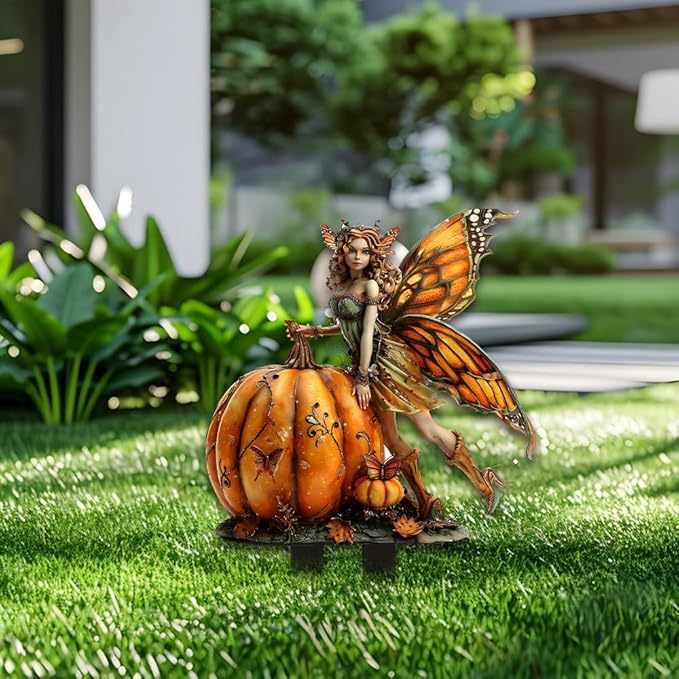 Pumpkin Elf-1: Bohemian Flower Pot Decor, Planter Pots, Fairy Garden Accessories for Home or Garden