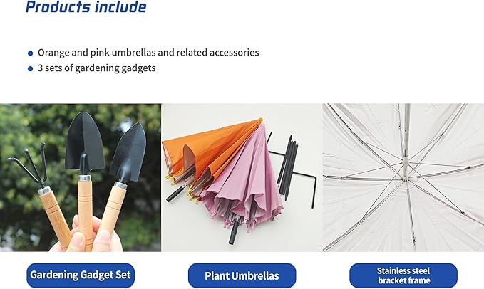Plant Umbrellas For Outdoor Plants – Adjustable Garden Umbrella For Potted Plants – UV Protection Plant Shades For Outdoor Plants – Easy Installation Sun Shade (with Small Tools)